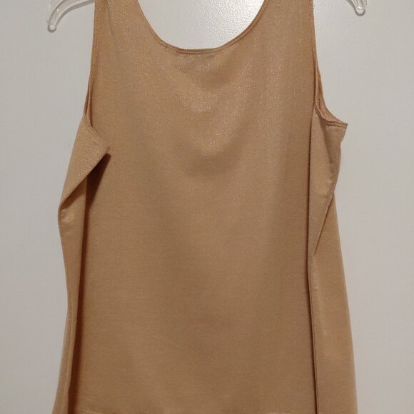Additions by Chico's Shimmery Gold Sleeveless Stretch Tank Top Size 1 Med/8 NWT - Picture 4 of 4